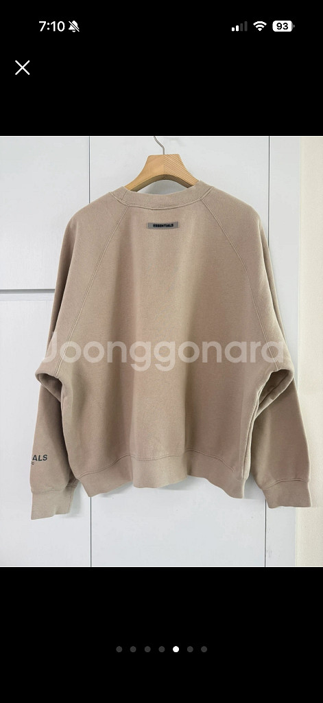 정품 에센셜 기모 맨투맨 M--4