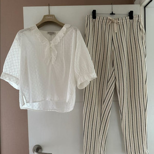 썰스데이 아일랜드 아일렛 코튼 펀칭 블라우스 + 자라