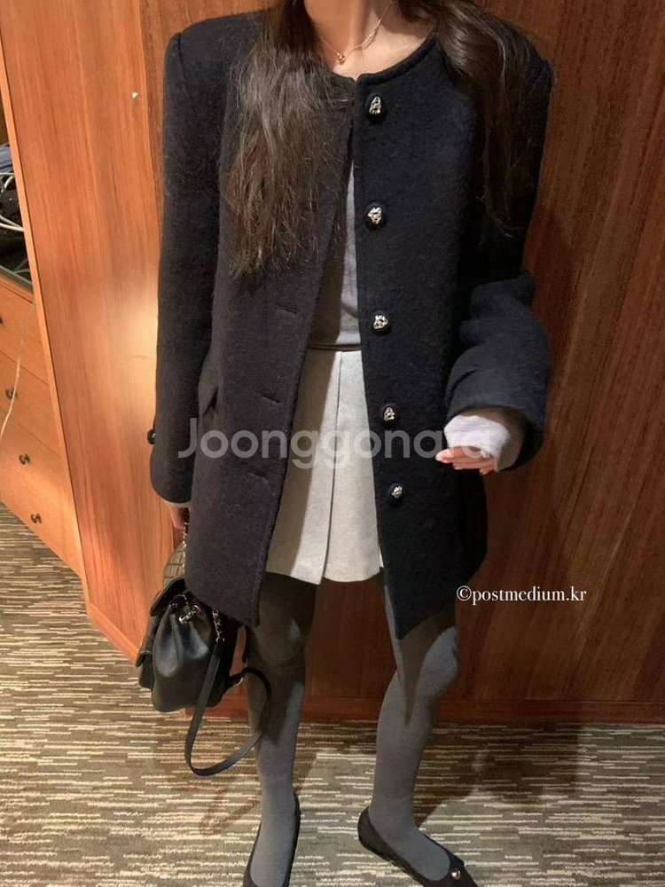 포스터 pst 밍크털 안감 알파카 코트--1