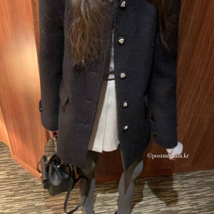 포스터 pst 밍크털 안감 알파카 코트