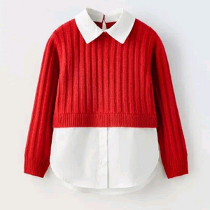 자라키즈 니트 콤비 포플린 셔츠 13-14y 새상품