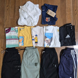 130사이즈 키즈 바람막이,반바지,반팔 11종 일괄