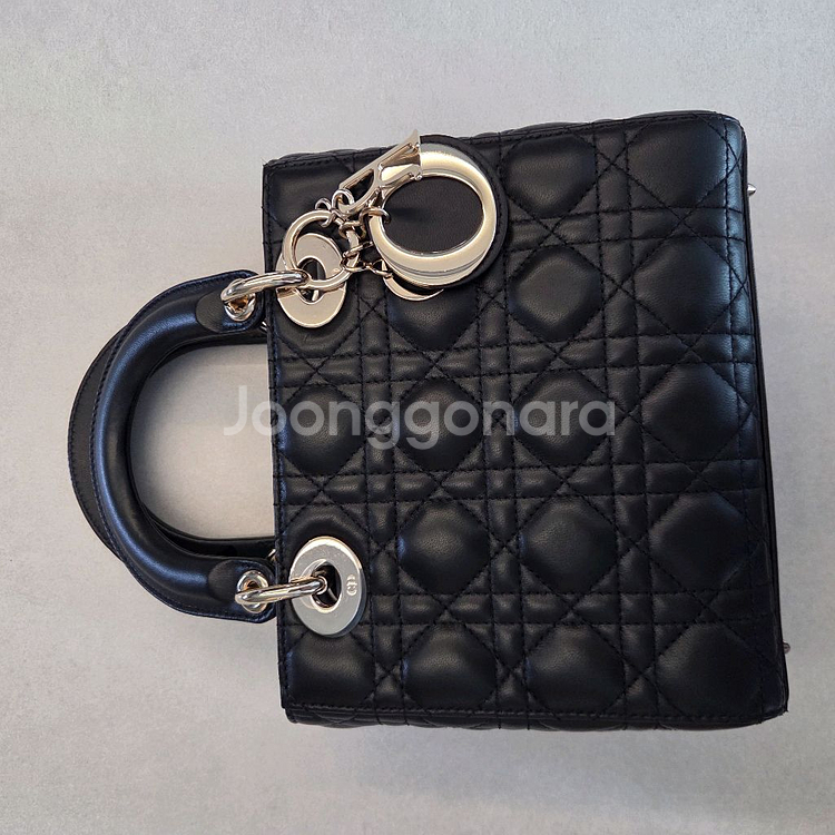 디올 레이디백 스몰 블랙 양가죽--0