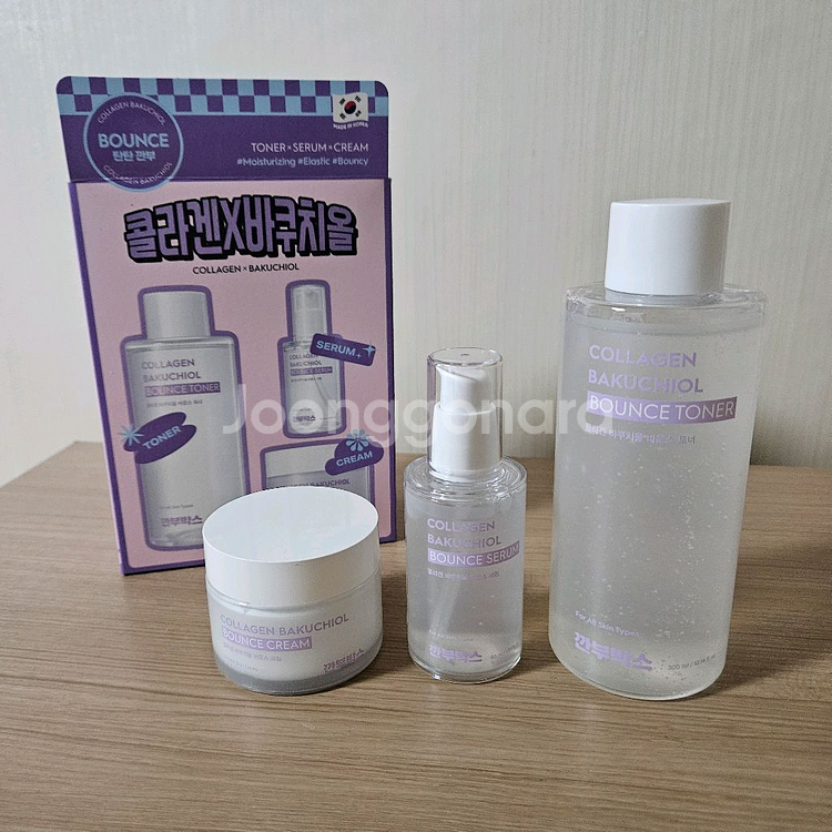 [새상품] 콜라겐 바쿠치올 기초 3종 세트(토너 세럼--0