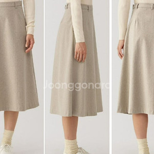 MUJI여성 스트레치 기모 플레어 스커트