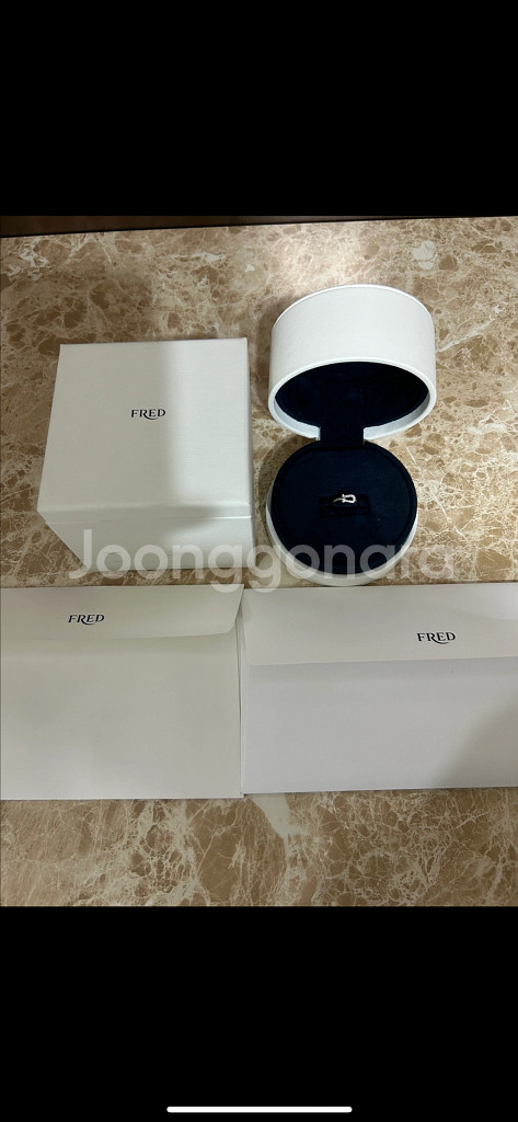 프레드 포스텐 화이트골드 링 반지 미듐 풀다이아--0