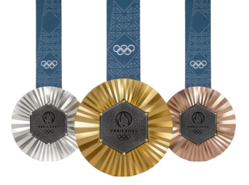 새 2024 파리 올림픽 동메달 메달 리본 기념 장식 이미지