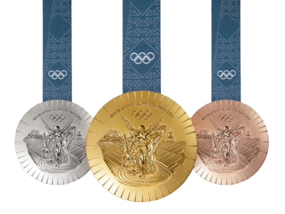 새 2024 파리 올림픽 동메달 메달 리본 기념 장식 이미지