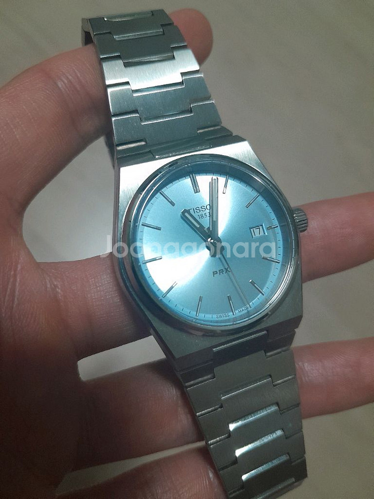 티쏘prx 35 쿼츠 아이스블루 8월구매--5