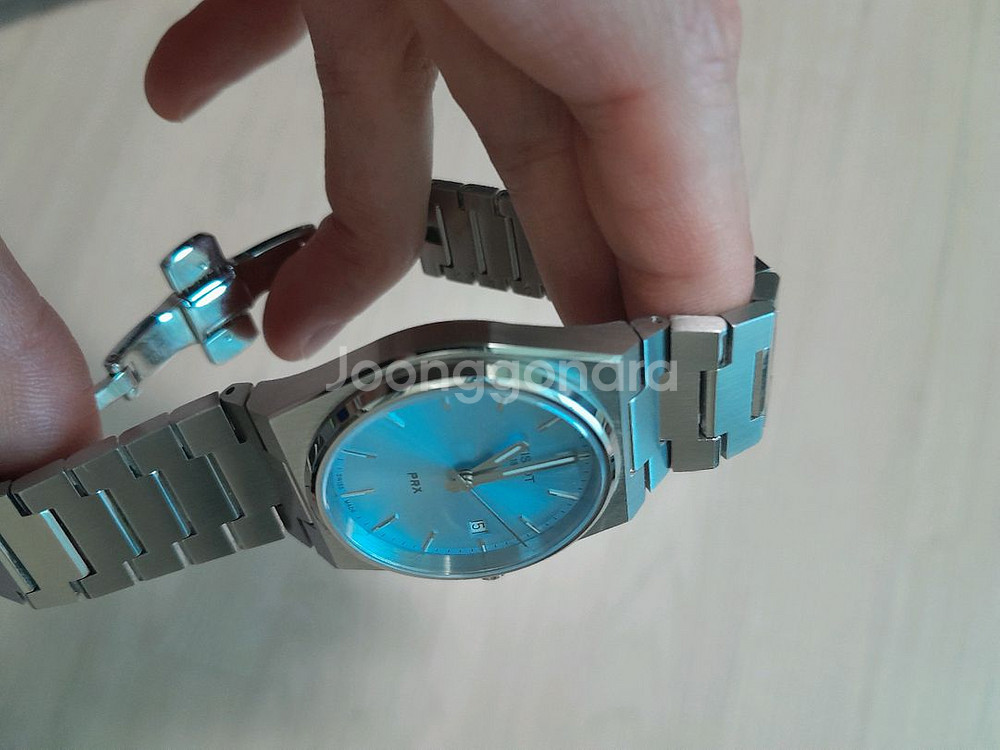 티쏘prx 35 쿼츠 아이스블루 8월구매--3