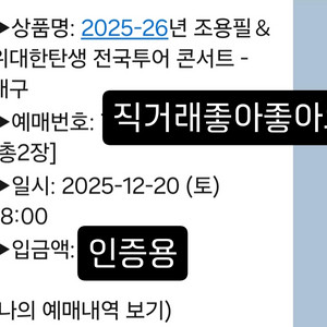조용필 대구 콘서트 티켓