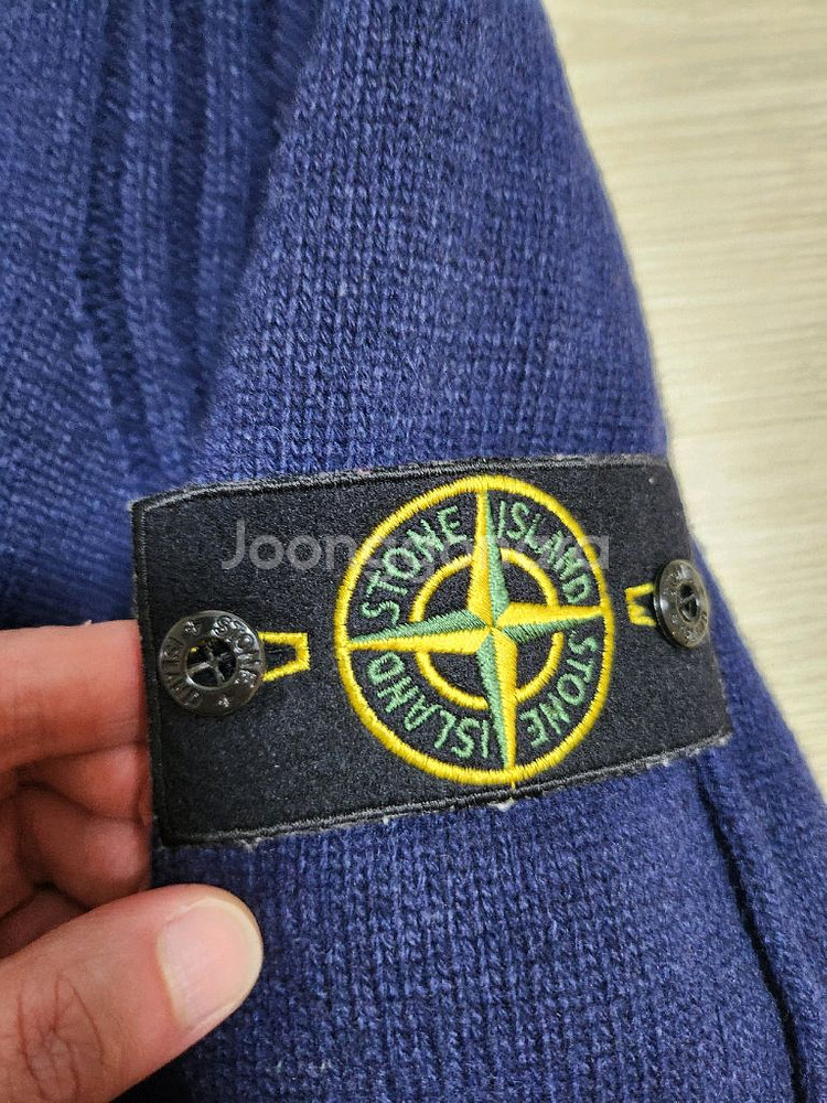 스톤아일랜드 나일론 우븐 믹스 니트 후드 집업 XL 판--1