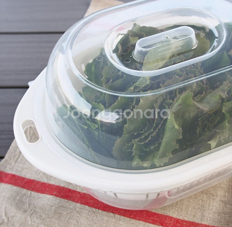 (미사용) 뚜껑 채반, 바구니 야채보관 소쿠리--0