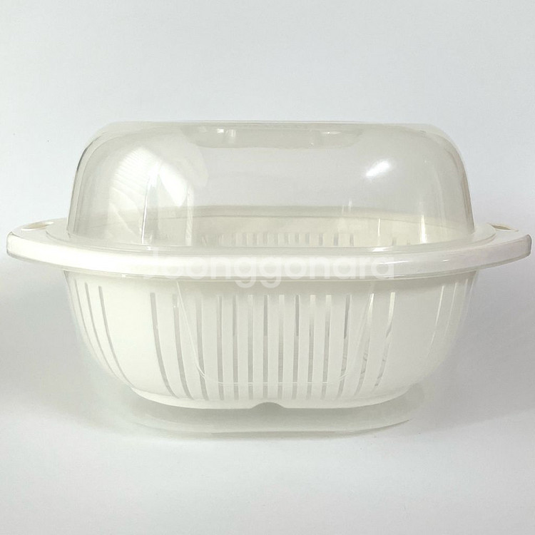 (미사용) 뚜껑 채반, 바구니 야채보관 소쿠리--1