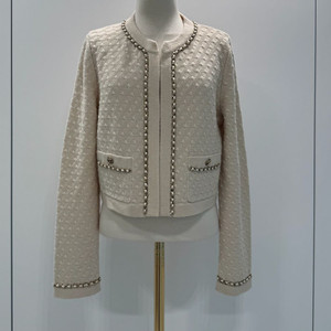 정품 샤넬 캐시미어 체인 가디건 자켓 38