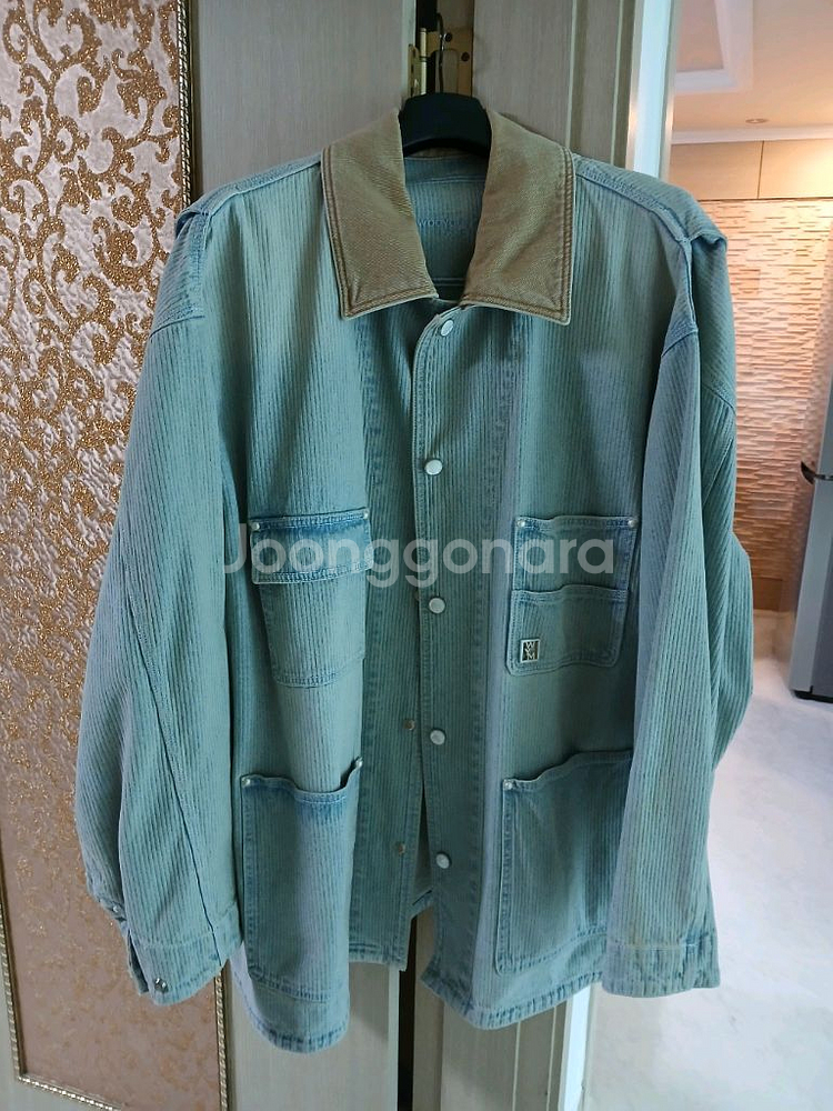우영미 블루 립 데님 코트 워크 자켓 50 사이즈--1
