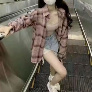 체크 셔츠 루즈핏 셔츠 (2컬러)