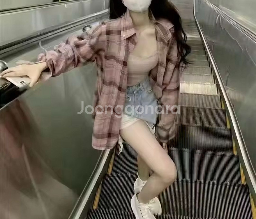 체크 셔츠 루즈핏 셔츠 (2컬러)--2