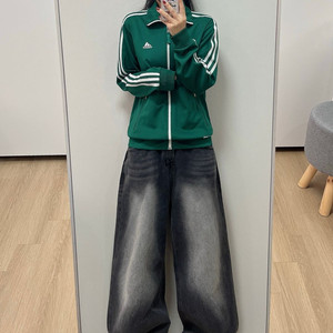 아디다스 올드스쿨 딥그린 트랙탑 져지