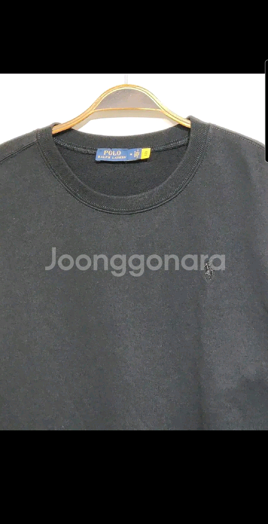 (L) 랄프로렌 폴로 스웨트 블랙 로고 맨투맨 티셔츠--1