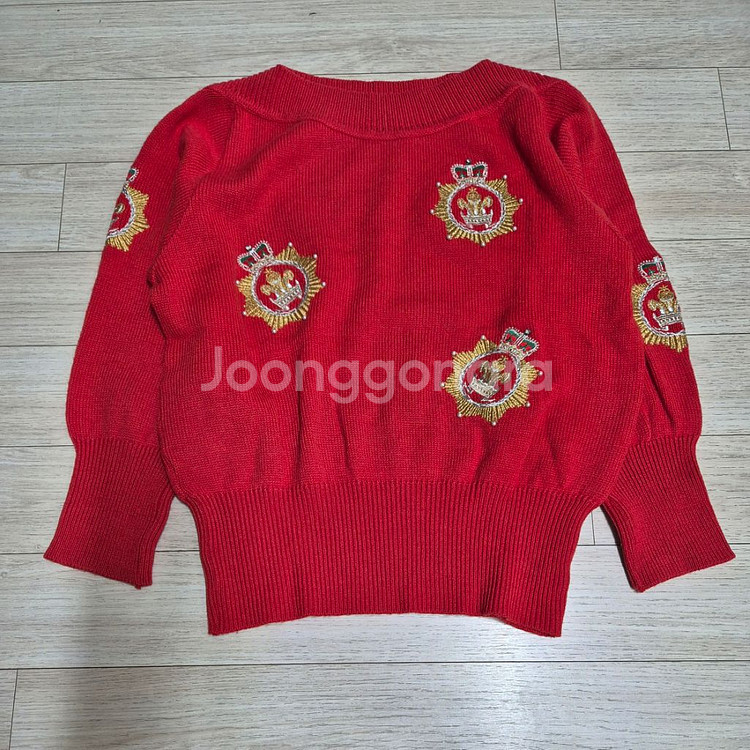 크라운 빨강 니트--0