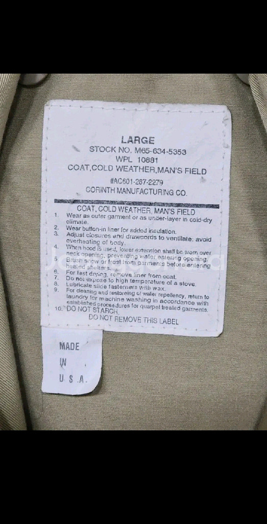 (XL) 코린스 M65 야상점퍼 베이지 밀리터리 자켓--2