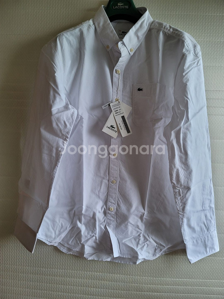 lacoste all white shirts 긴팔--1