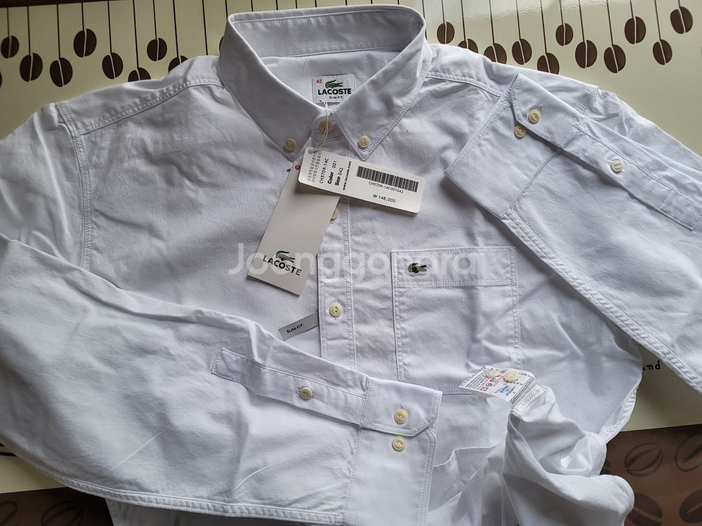 lacoste all white shirts 긴팔--8