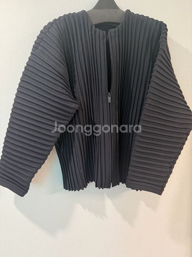 플리츠플리즈 니트 집업 가디건--1