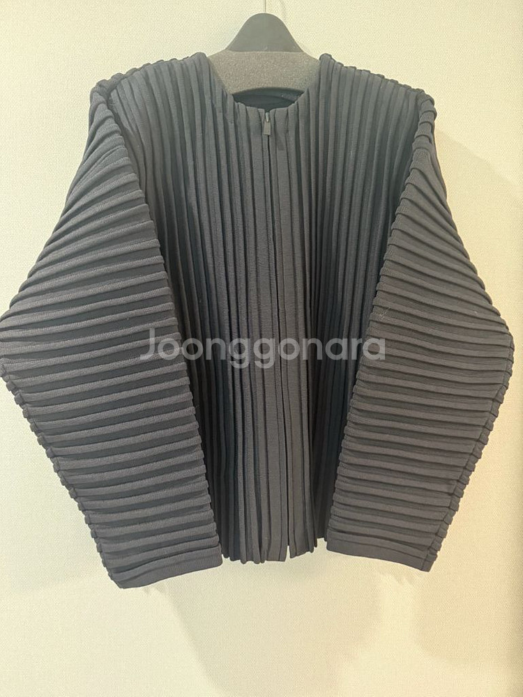 플리츠플리즈 니트 집업 가디건--0