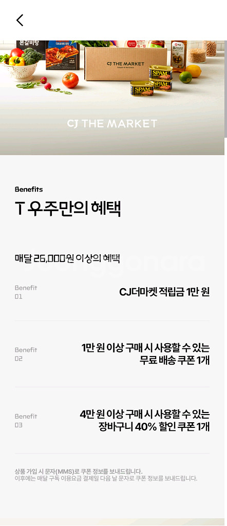 CJ 더마켓 우주패스 3종 쿠폰--0