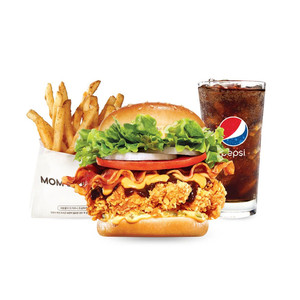 맘스터치 텍사스바베큐치킨버거 세트