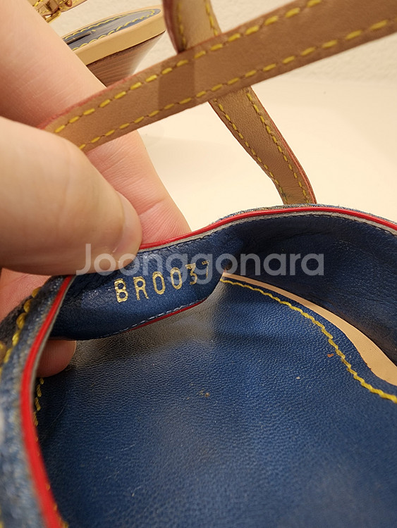 루이비통 모노그램 데님 앵클 랩 힐 35 블루--6