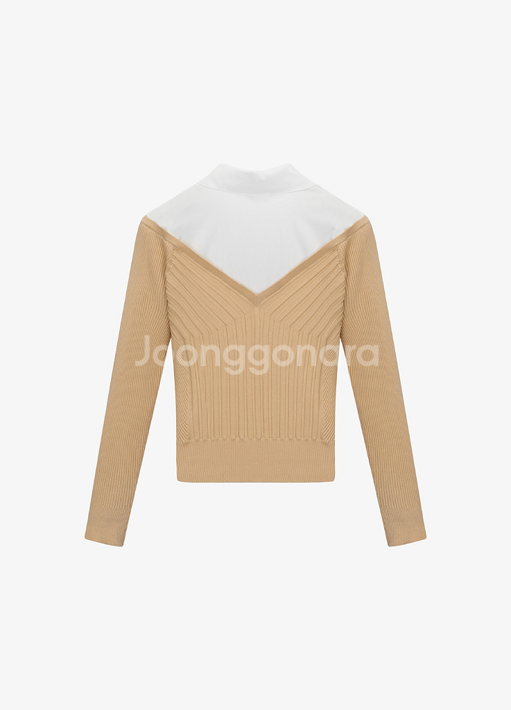 잇미샤 셔츠 카라 니트 풀오버 (베이지) 미착용 새상품--4