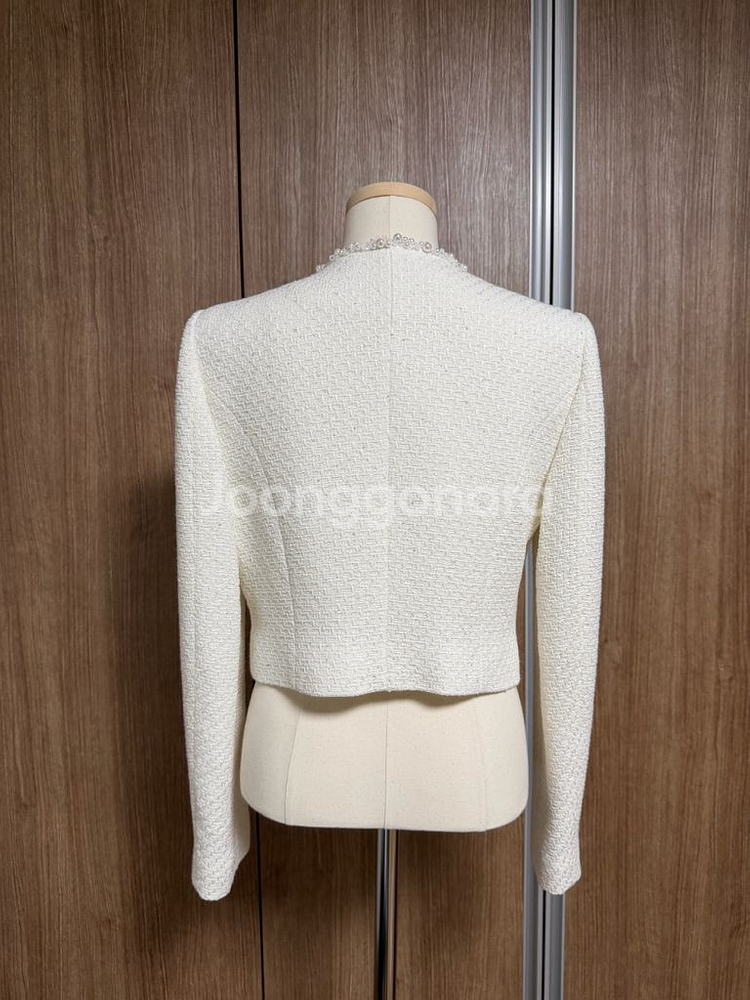 모조에스핀 포켓변형 라운드 셋업 숏자켓 (크림) 새상품--1
