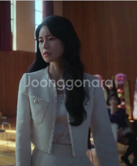 모조에스핀 포켓변형 라운드 셋업 숏자켓 (크림) 새상품--7