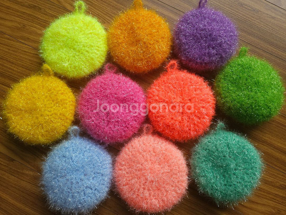 꽃호빵수세미 10개--1