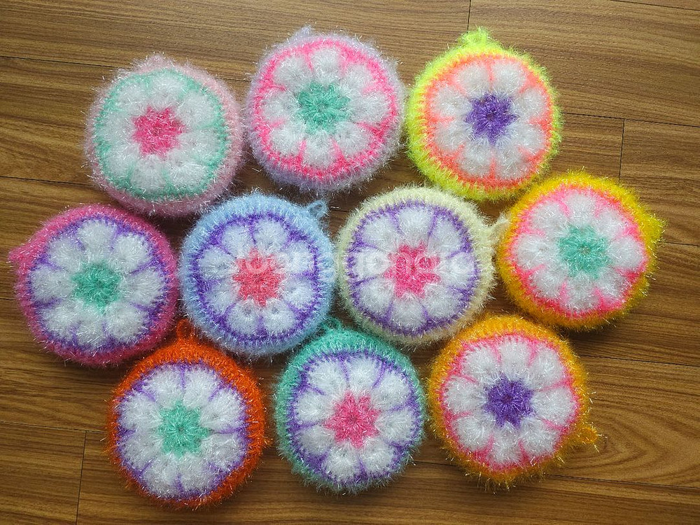 꽃호빵수세미 10개--0