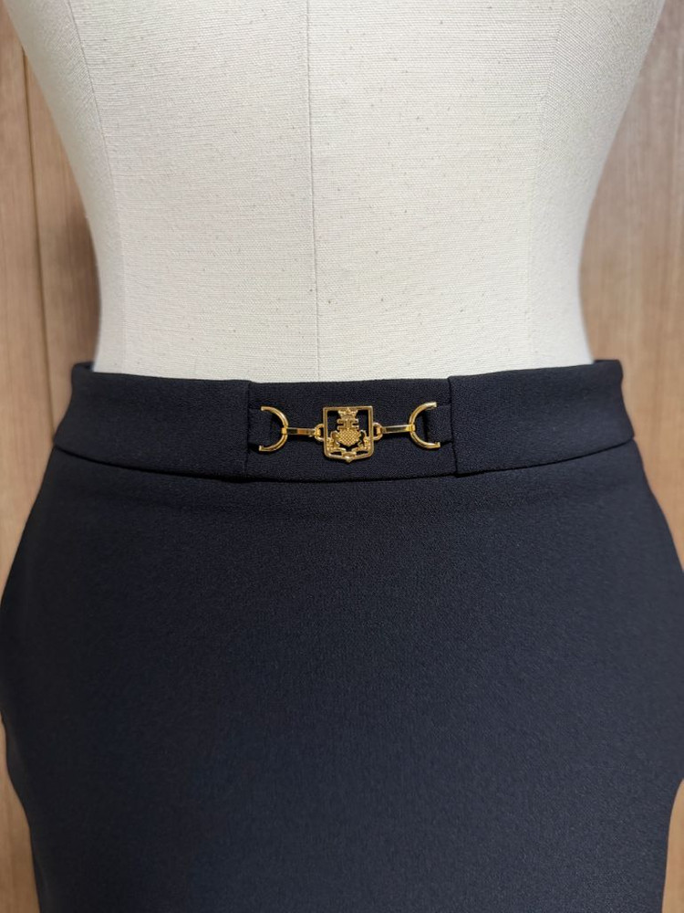 24FW 엘리자베타프랑키 로고 장식 미디 스커트(블랙)--2