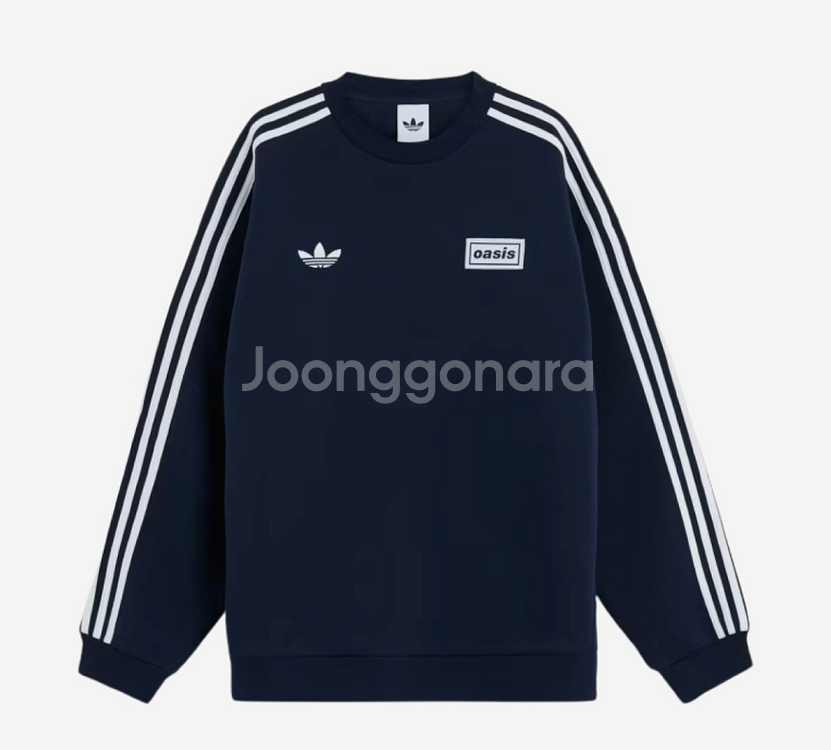 2XL 3XL 오아시스 아디다스 투어 크루 맨투맨인디고--0
