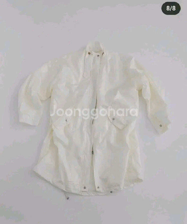 블랙푸시아 오버핏 코팅 롱 야상 점퍼 - 아이보리--5