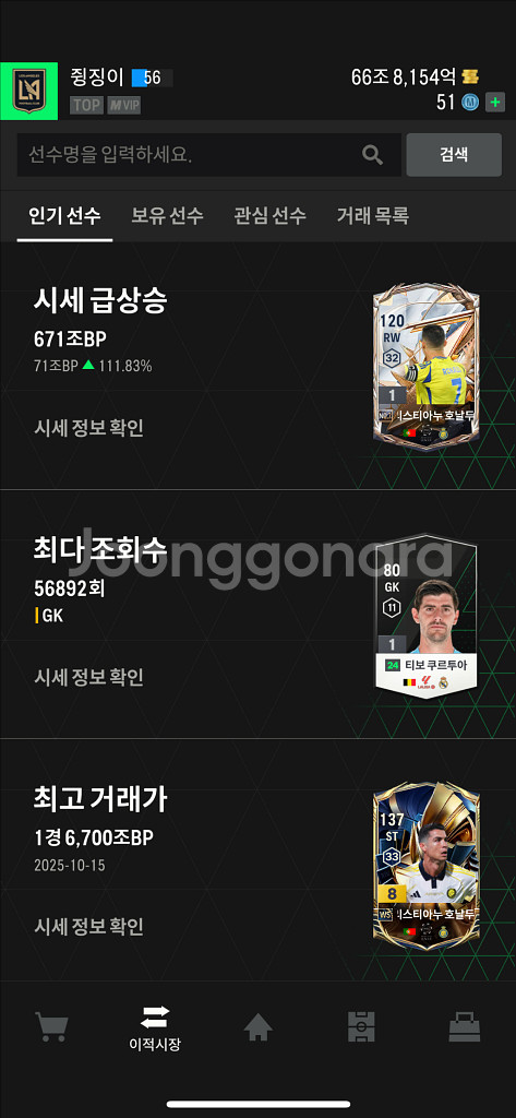 fc온라인 굿즈 제시가에 팝니다 순빞 66조--1