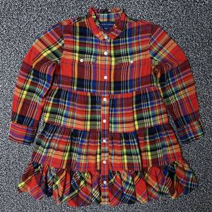 [무료배송][110]폴로 키즈 체크 프릴 원피스