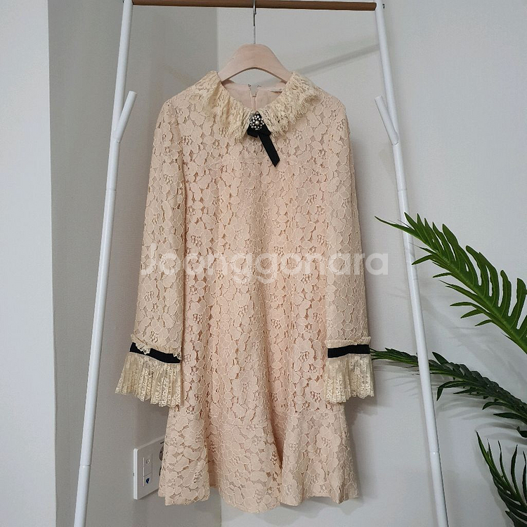 지고트 레이스 플리츠원피스--0