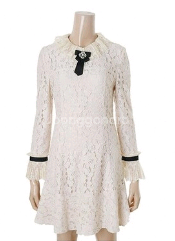 지고트 레이스 플리츠원피스--5