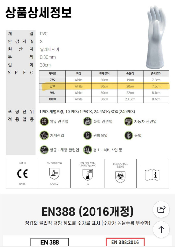 PVC장갑 내유장갑 Showa(B0700R) 판매합니다--5