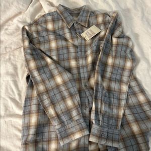 [XL]무인양품 플란넬 체크 셔츠 무라리 베이지그레이