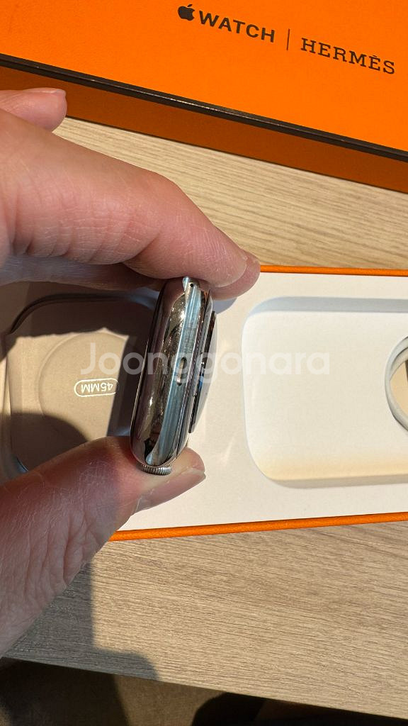 애플워치7 45mm 에르메스+정품 가죽밴드--5