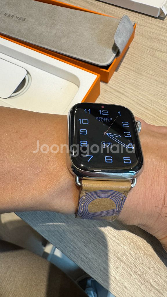 애플워치7 45mm 에르메스+정품 가죽밴드--8