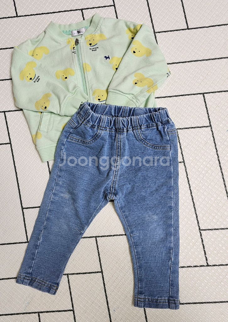 블루독 간절기 집업 3세 3살 + 알퐁소 청바지 드림--0